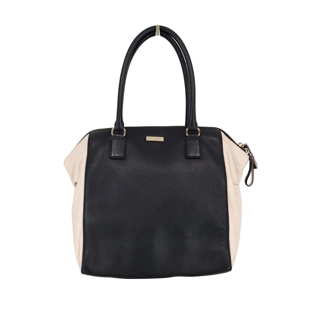 Kate Spade Ollie Magnolia Park Two Tone Leather Black Cream Handbag Satchel